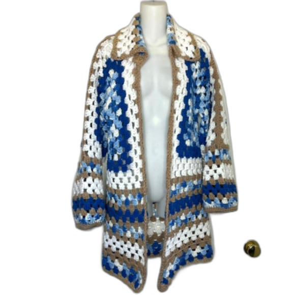 OOAK Sweaters - OOAK HANDMADE GRANNY SQUARE CROCHETED CARDIGAN JACKET  UNIQUE ONE OF A KIND